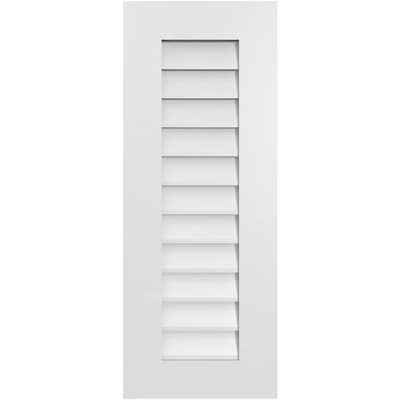 Ekena Millwork Vertical Surface Mount PVC Gable Vent: Non-Functional, w/ 3-1/2"W x 1"P Standard Frame, 14"W x 36"H GVPVE14X3601SN